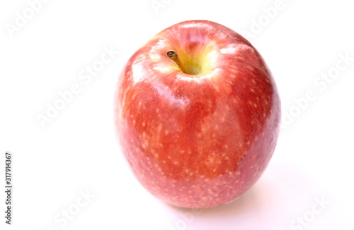 red apple healthy fruit on white background