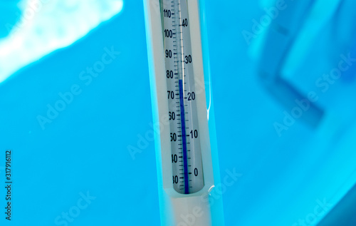 White pool thermometer