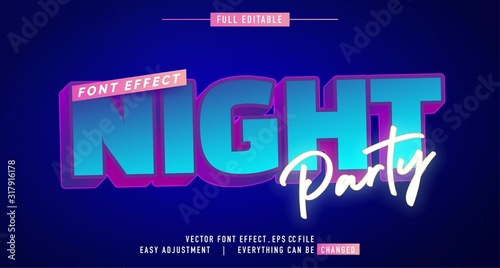 premium text effect editable vector template, neon night style, modern look, with the effect of shining light, everything can be changed and adjusted according to the needs of the event and more