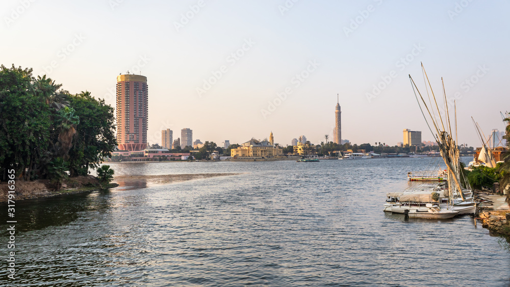 Naklejka premium Cairo Tower and the Nile River are among the most popular tourist attractions in Egypt