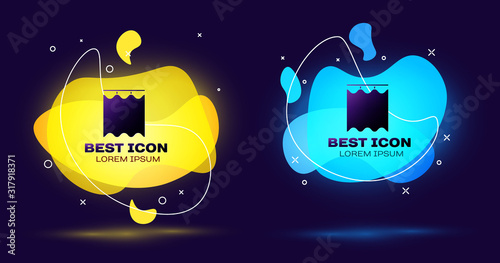 Black Curtains icon isolated on blue background. Set abstract banner with liquid shapes. Vector Illustration