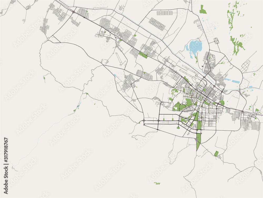 map of the city of Ashgabat, Turkmenistan