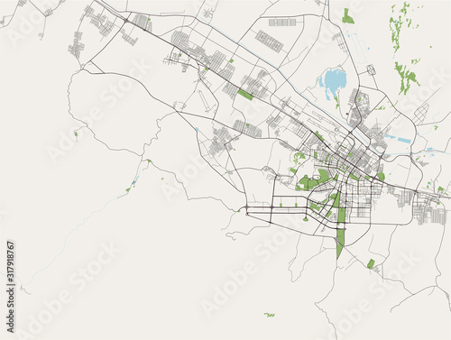 map of the city of Ashgabat  Turkmenistan