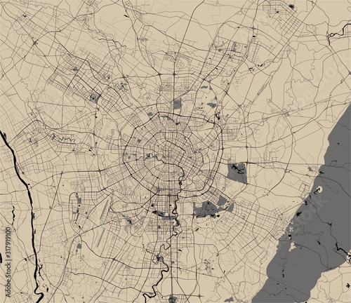 map of the city of Chengdu, China