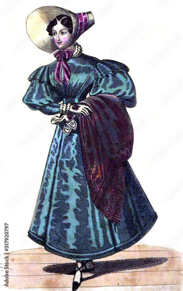 Obraz premium Woman in old fashion dress