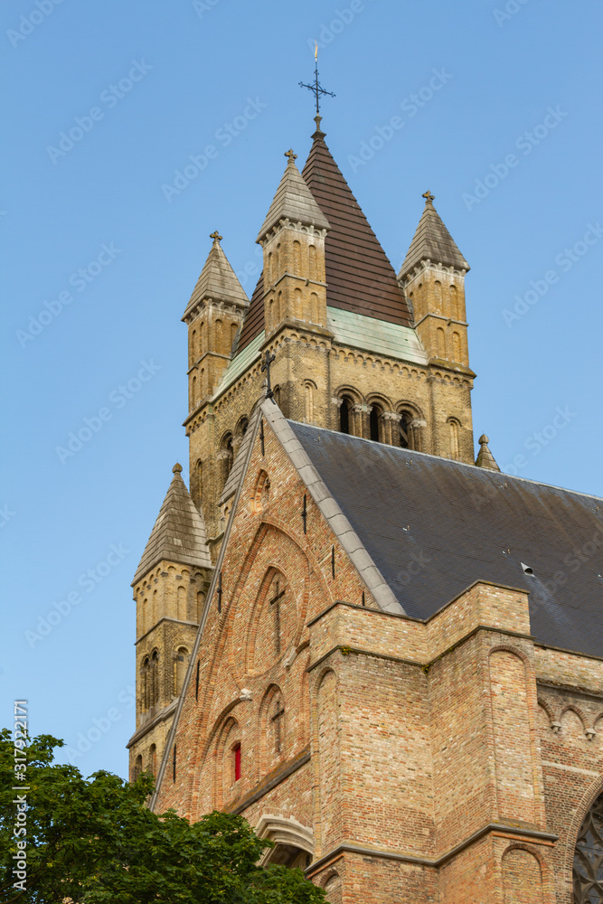 View of the St Salvador Cathedral, Bruges