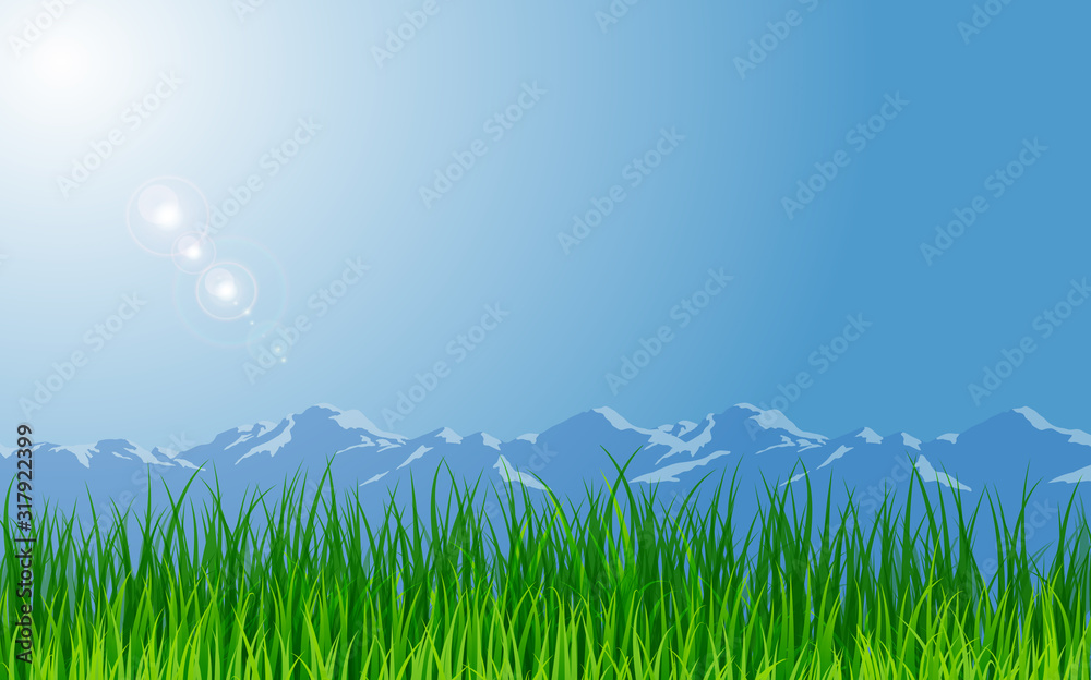 landscape of meadow by the lake landscape of meadow by the lake