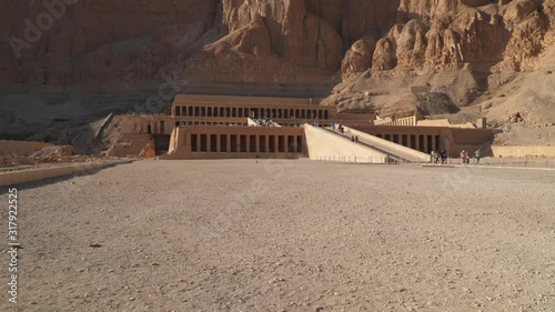 The Mortuary Temple of Hatshepsut, also known as the Djeser-Djeseru in Luxor, Egypt.