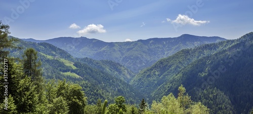 Panoramic high angle view of the Pohorje hills in Slovenia photo