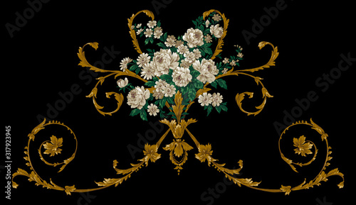 Decorative elegant luxury design.Vintage elements in baroque, rococo style.Design for cover, fabric, textile, wrapping paper .