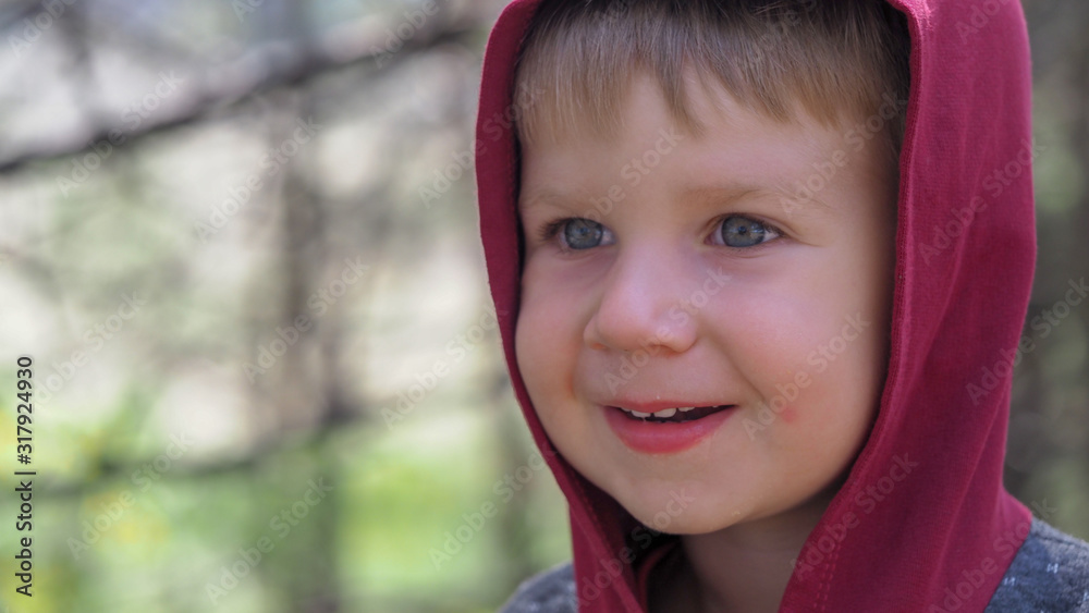 A small child expresses emotions. Emotional little boy close up A small child expresses emotions. Emotional little boy close up