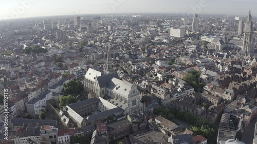 D-Log. Antwerp, Belgium. St. Paul s Cathedral (Sint-Pauluskerk), Aerial View, Point of interest photo