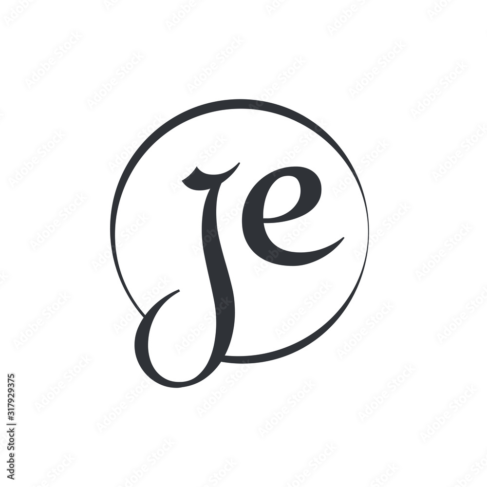 Creative letter JE Logo Design Vector Template. Initial Linked Letter JE Logo Design Creative letter JE Logo Design Vector Template. Initial Linked Letter JE Logo Design