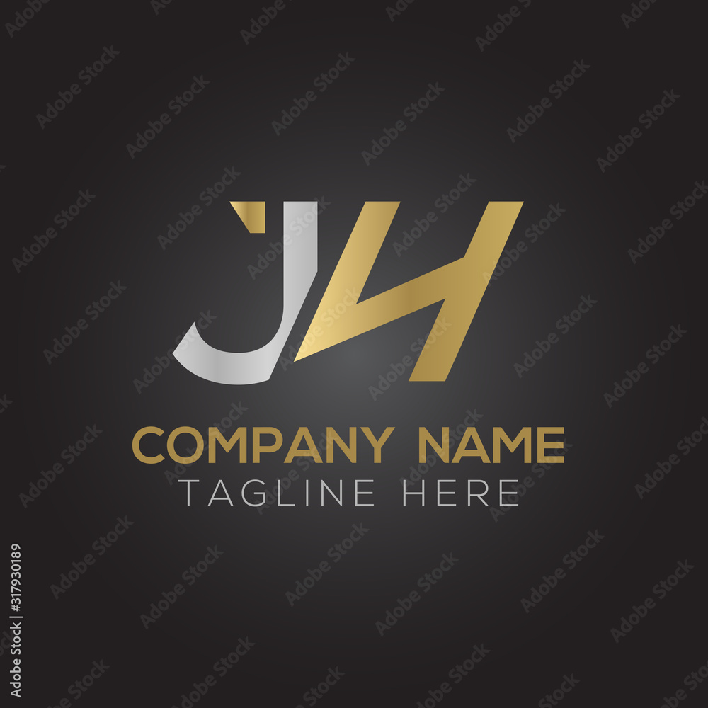 Creative letter JH Logo Design Vector Template. Initial Linked Letter JH Logo Design Creative letter JH Logo Design Vector Template. Initial Linked Letter JH Logo Design