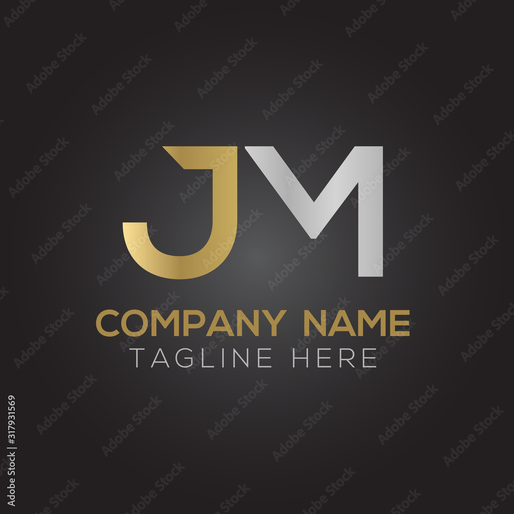 Creative letter JM Logo Design Vector Template. Initial Linked Letter JM Logo Design