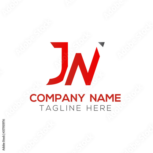 Creative letter JN Logo Design Vector Template. Initial Linked Letter JN Logo Design