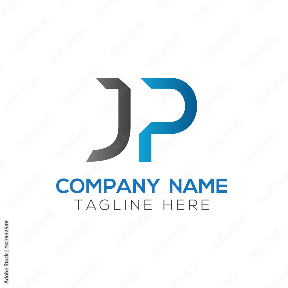 Creative letter JP Logo Design Vector Template. Initial Linked Letter JP Logo Design Creative letter JP Logo Design Vector Template. Initial Linked Letter JP Logo Design