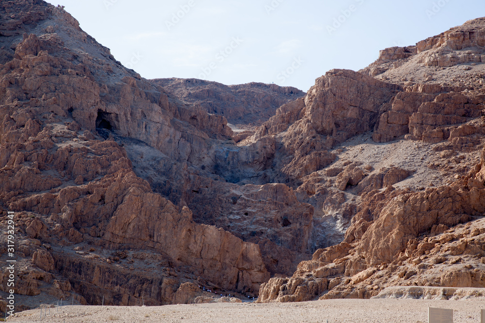 Landscape around the Qumran Caves in Israel Landscape around the Qumran Caves in Israel