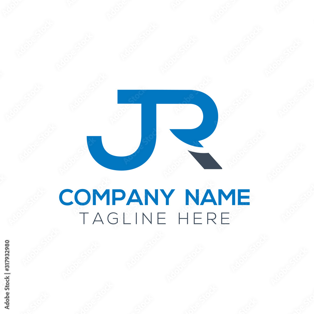 Creative letter JR Logo Design Vector Template. Initial Linked Letter JR Logo Design