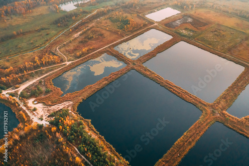 Photography Retention Basins, Wet Pond, Wet Detention Basin Or Stormwater Management Pond, I