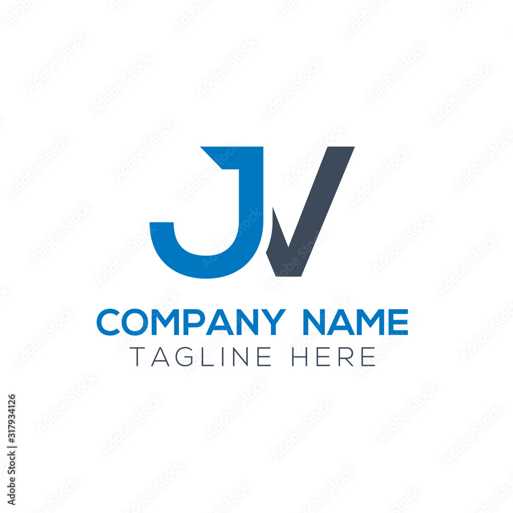 Creative letter JV Logo Design Vector Template. Initial Linked Letter JV Logo Design Creative letter JV Logo Design Vector Template. Initial Linked Letter JV Logo Design