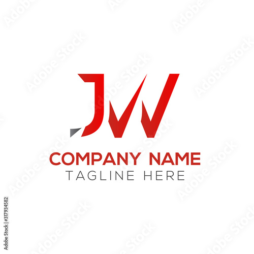 Creative letter JW Logo Design Vector Template. Initial Linked Letter JW Logo Design