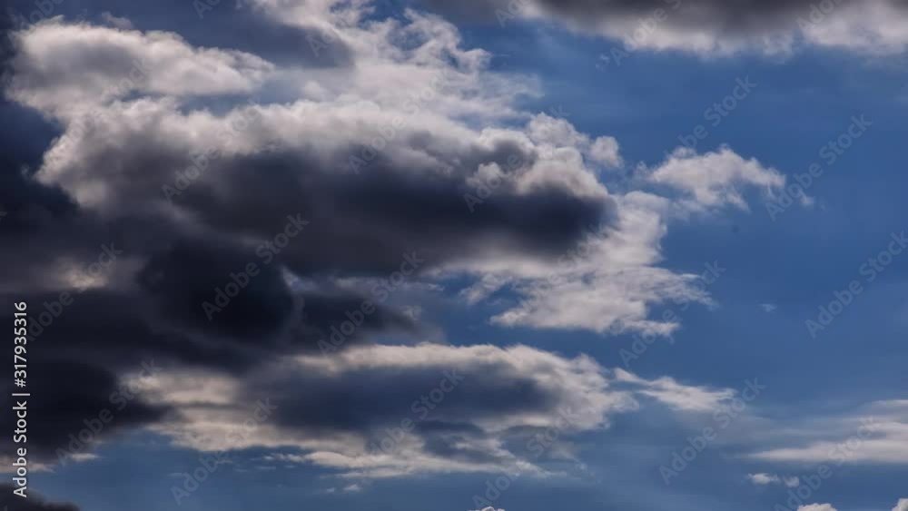 Dark Storm Clouds Are Moving Fast At Viewer - Timelapse