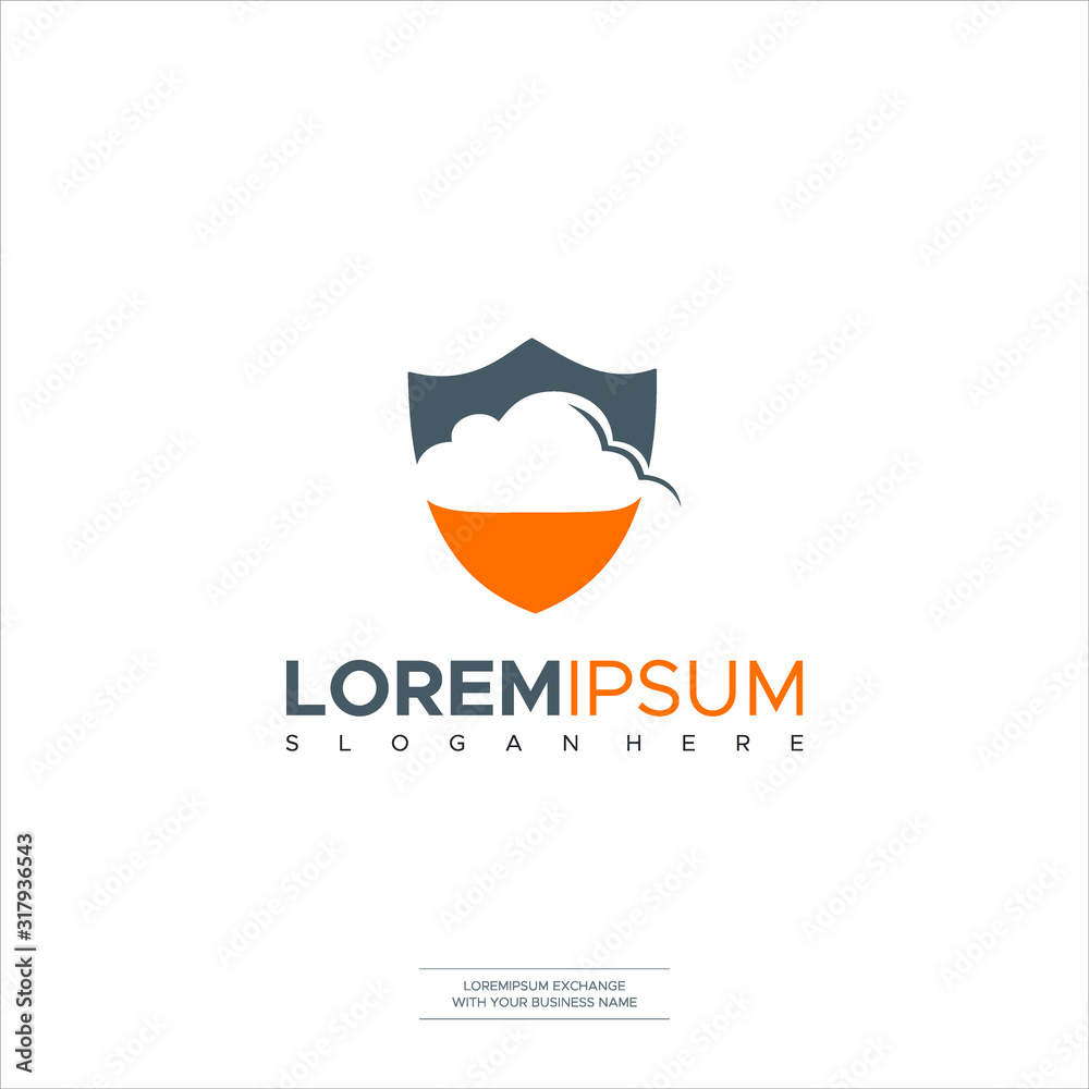 Cloud Shield Logo Business Template Design Cloud Shield Logo Business Template Design
