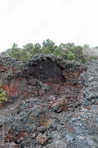 Volcanic rock in Volcano National Park on Big Island Hawaii photo