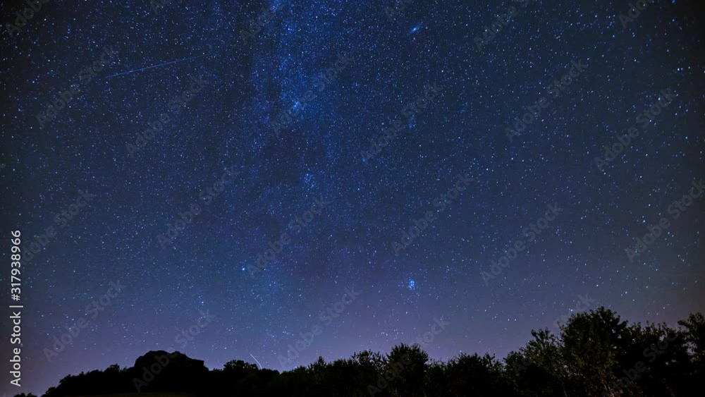 timelapse of night sky with stars