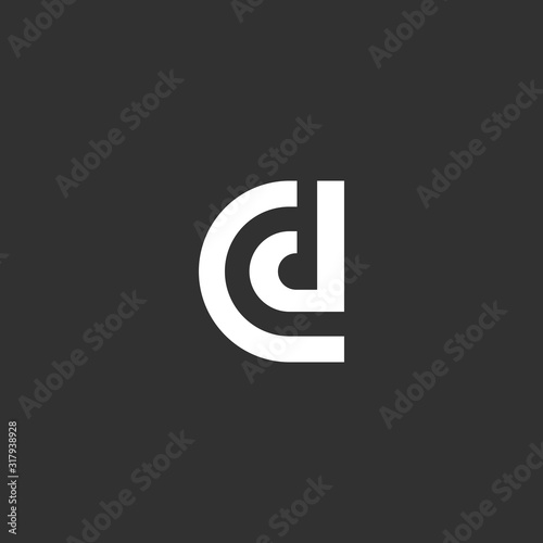  CD initial letter logo design template vector