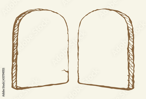 Tablets with 10 commandments. Vector drawing