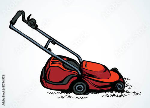 Lawn mower. Vector drawing object