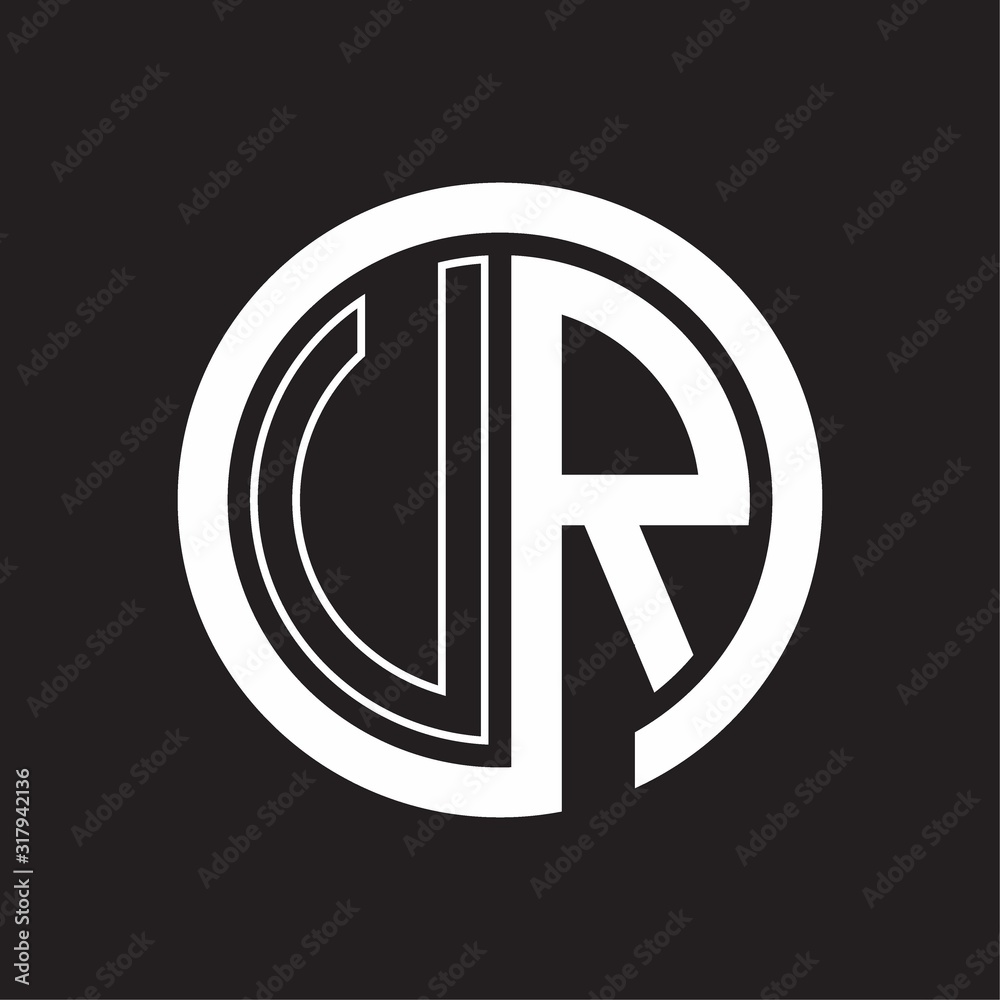 UR Logo with circle rounded negative space design template UR Logo with circle rounded negative space design template