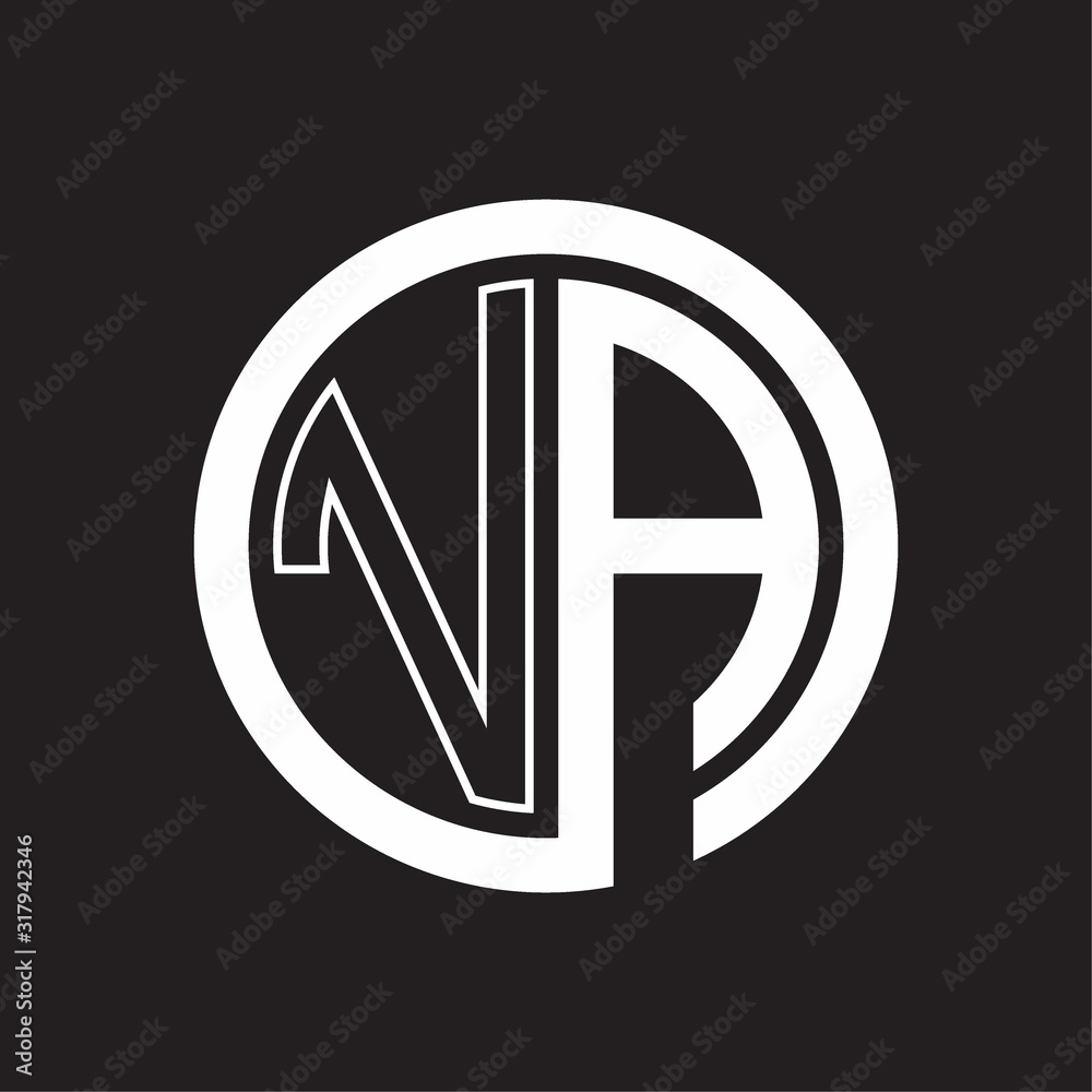 VA Logo with circle rounded negative space design template VA Logo with circle rounded negative space design template