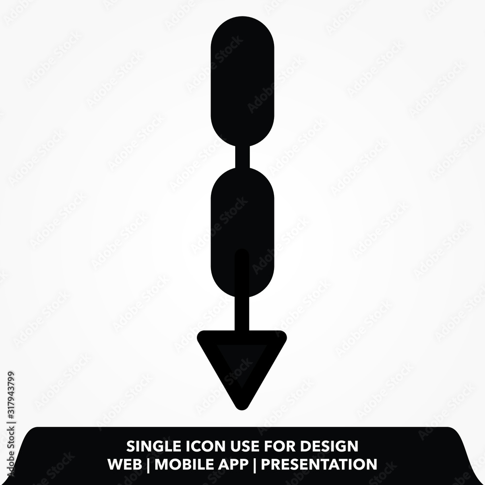 Fototapeta premium down arrow icon vector illustration