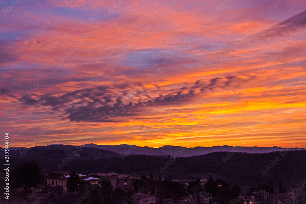 Obraz premium Alba di fuoco