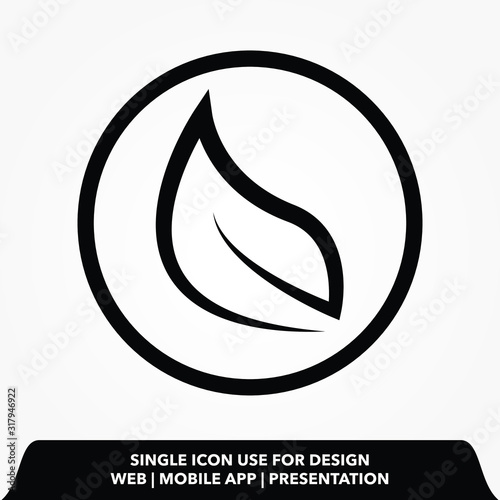 leaf logo line Simple vector modern icon design illustration.