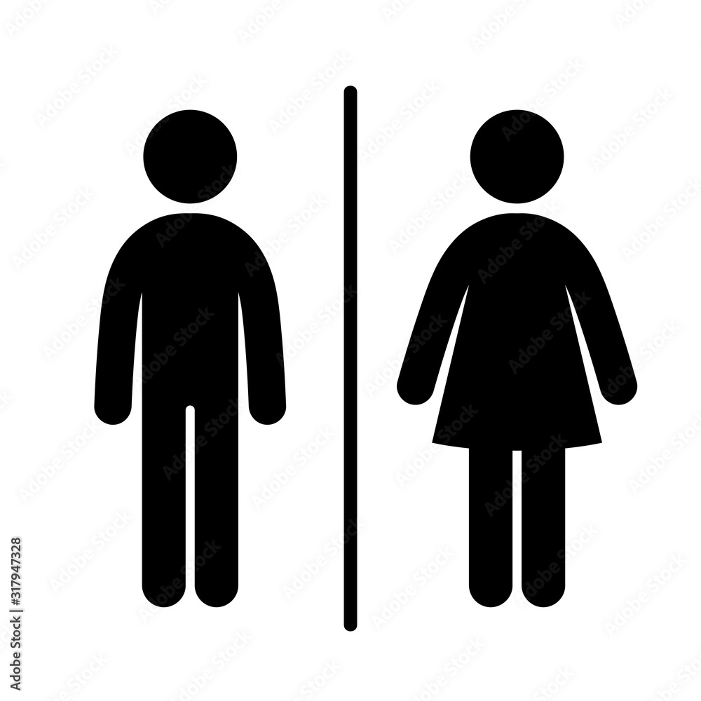 WC sign Icon Vector Illustration on the white background. Vector man & woman icons. Toilet symbol WC sign Icon Vector Illustration on the white background. Vector man & woman icons. Toilet symbol