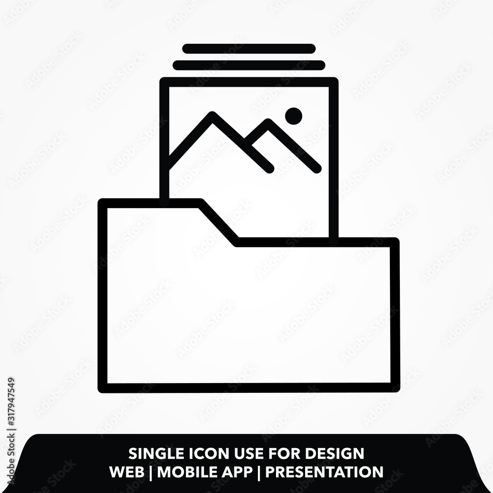 photo image folder line icon vector illustration photo image folder line icon vector illustration
