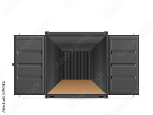 Open shipping cargo container