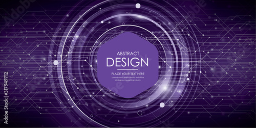 Circle purple abstract technology innovation concept vector background