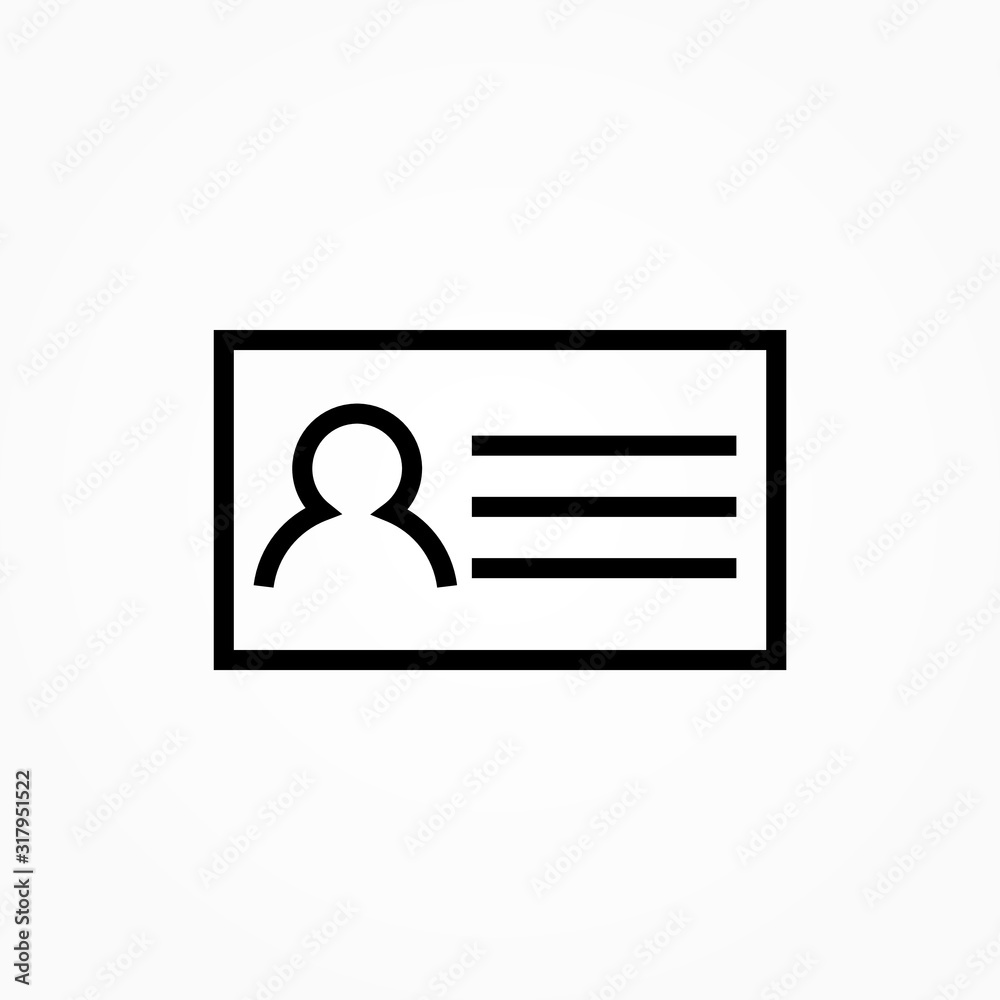 Identification Card icon. flat illustration of Identification Card. vector icon. Identification Card sign symbol Identification Card icon. flat illustration of Identification Card. vector icon. Identification Card sign symbol