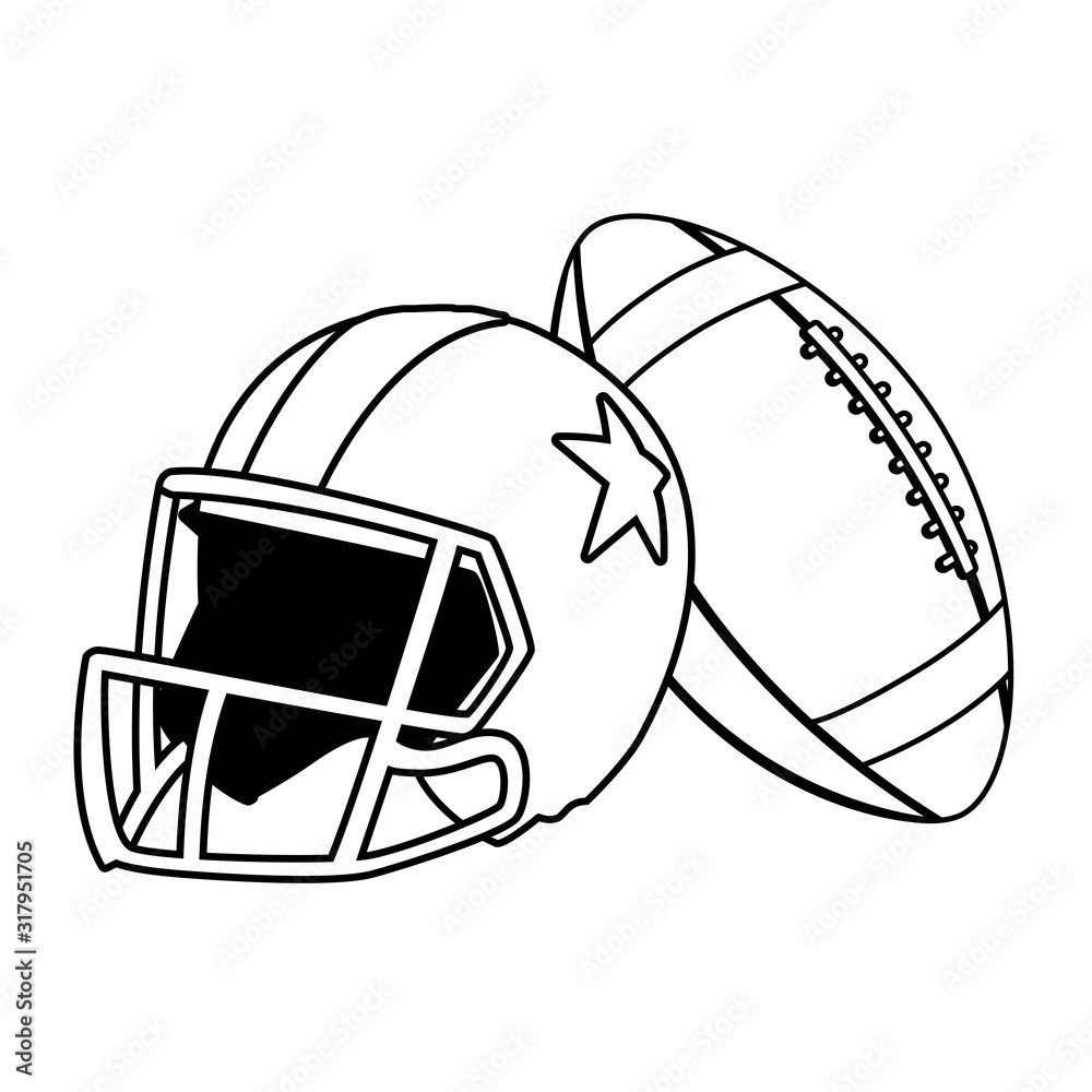 helmet and ball american football on white background helmet and ball american football on white background