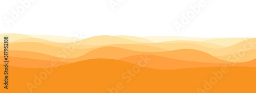 Soft horizontal golden yellow waves in white background 