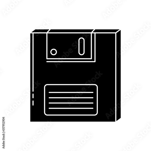 silhouette of floppy of nineties retro style