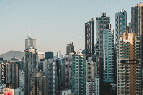 HongKong city skyline, skyscraper buildings of Hong Kong © hanohiki