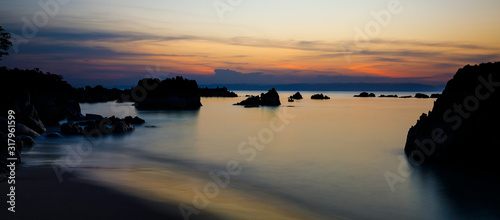 Idyllic sunset at remote beach of Tampolo  Masoala National Park  Madagascar