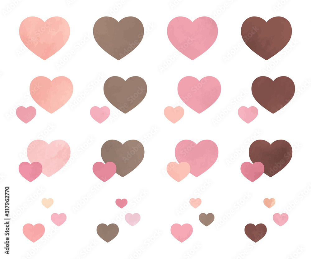 シンプルなハートの素材セット バレンタイン 愛 バレンタインデー イラスト Stock Illustration Adobe Stock