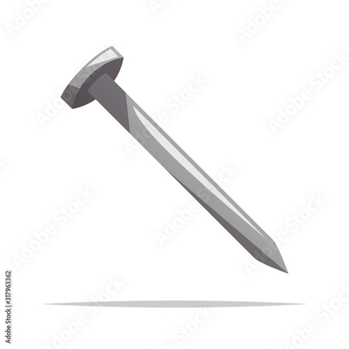 Metal nail vector isolated illustration